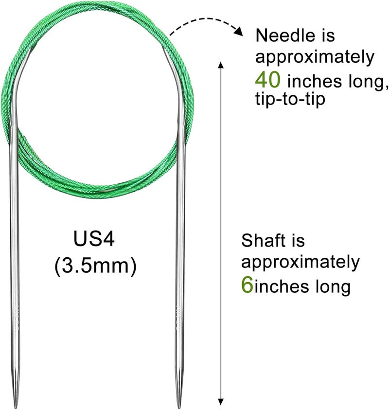Soosui 3.5 mm Circular Knitting Needles US4 |40 inches/100 cm | Suitable for Beginners to Knit Sweaters, Scarves, Blankets and Other Projects! - Image 2